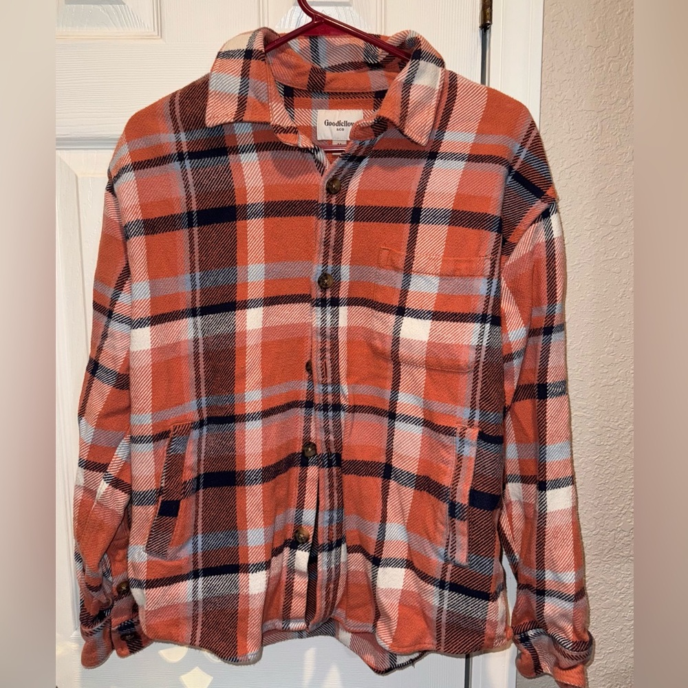 Goodfellow & Co Rust and Navy Plaid Shirt